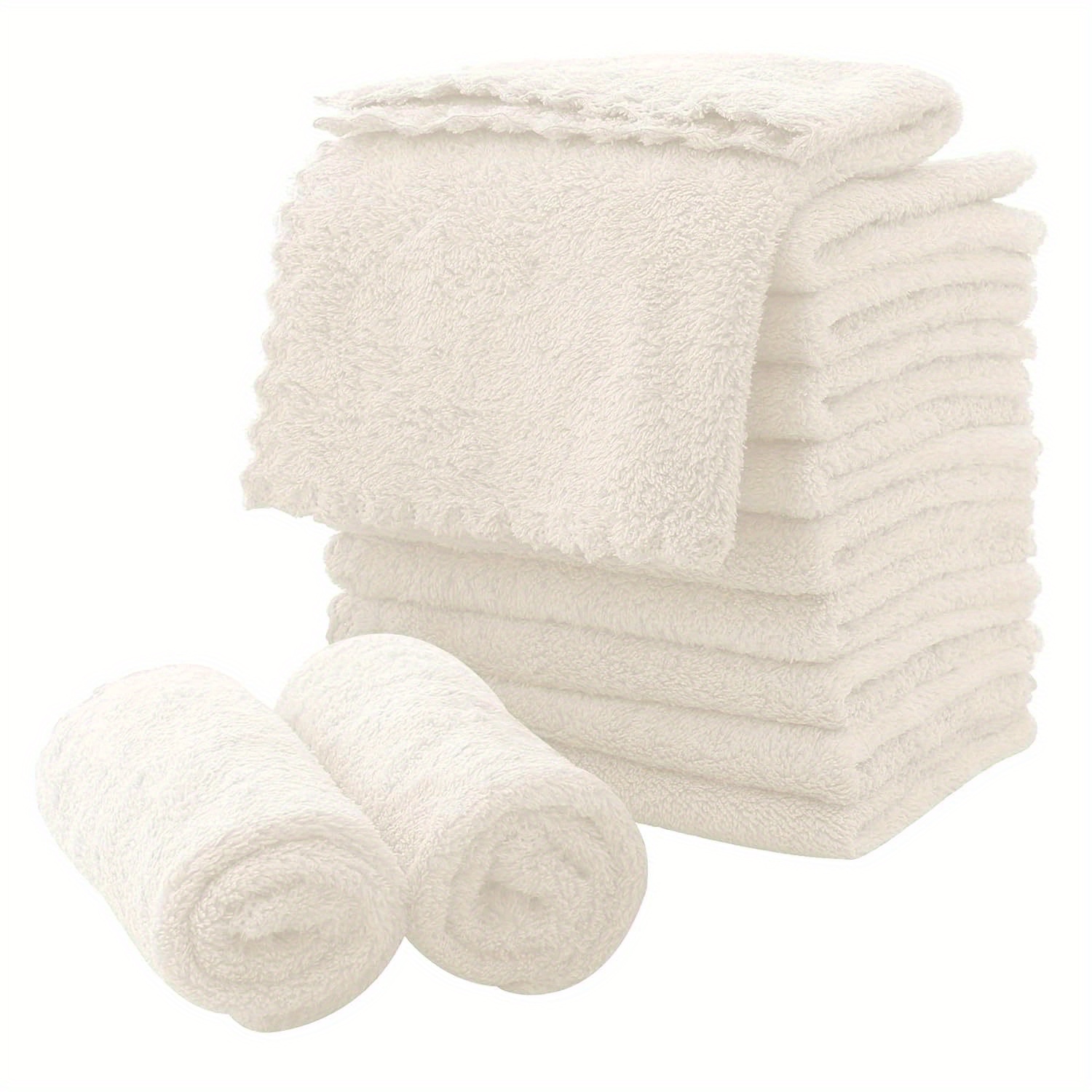 

Lot de 20 lingettes faciales en polyester, serviettes à séchage rapide, lingettes démaquillantes douces de qualité supérieure - , et blanc, non rétrécissantes, gardant , résistantes à la décoloration