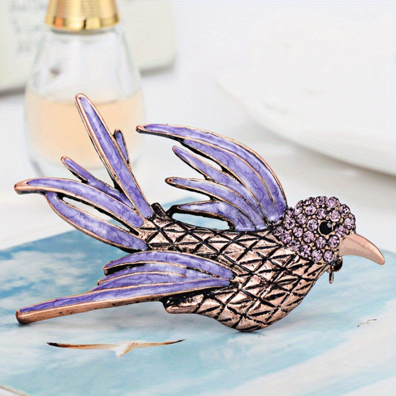 Creative Animal Corsage Full Rhinestones Bird Brooch Women Unisex