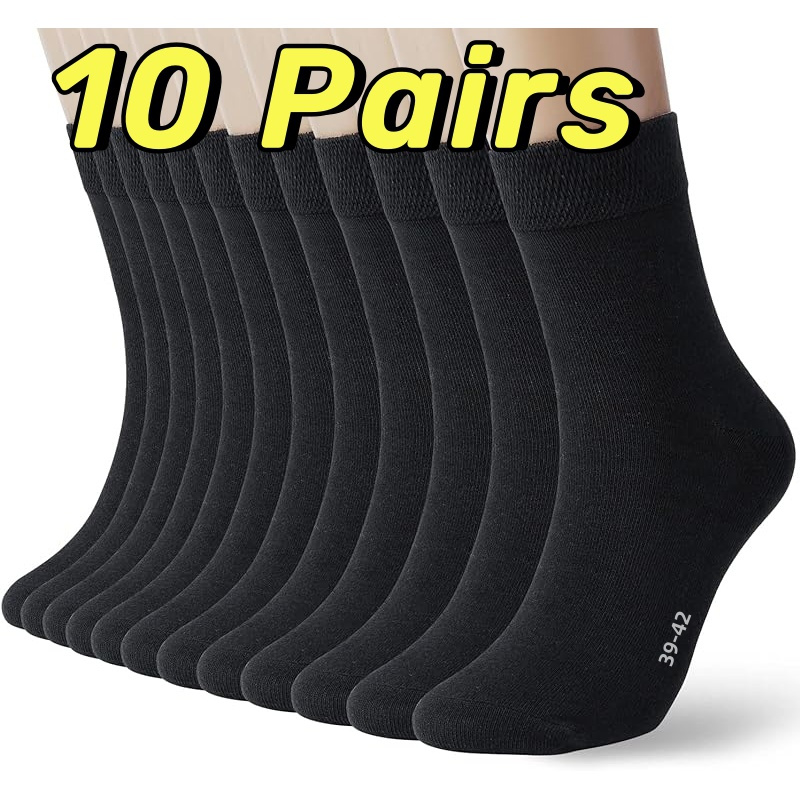 TEMU 10 Pairs Crew Socks, & Mid Socks, Women's Stockings & Hosiery