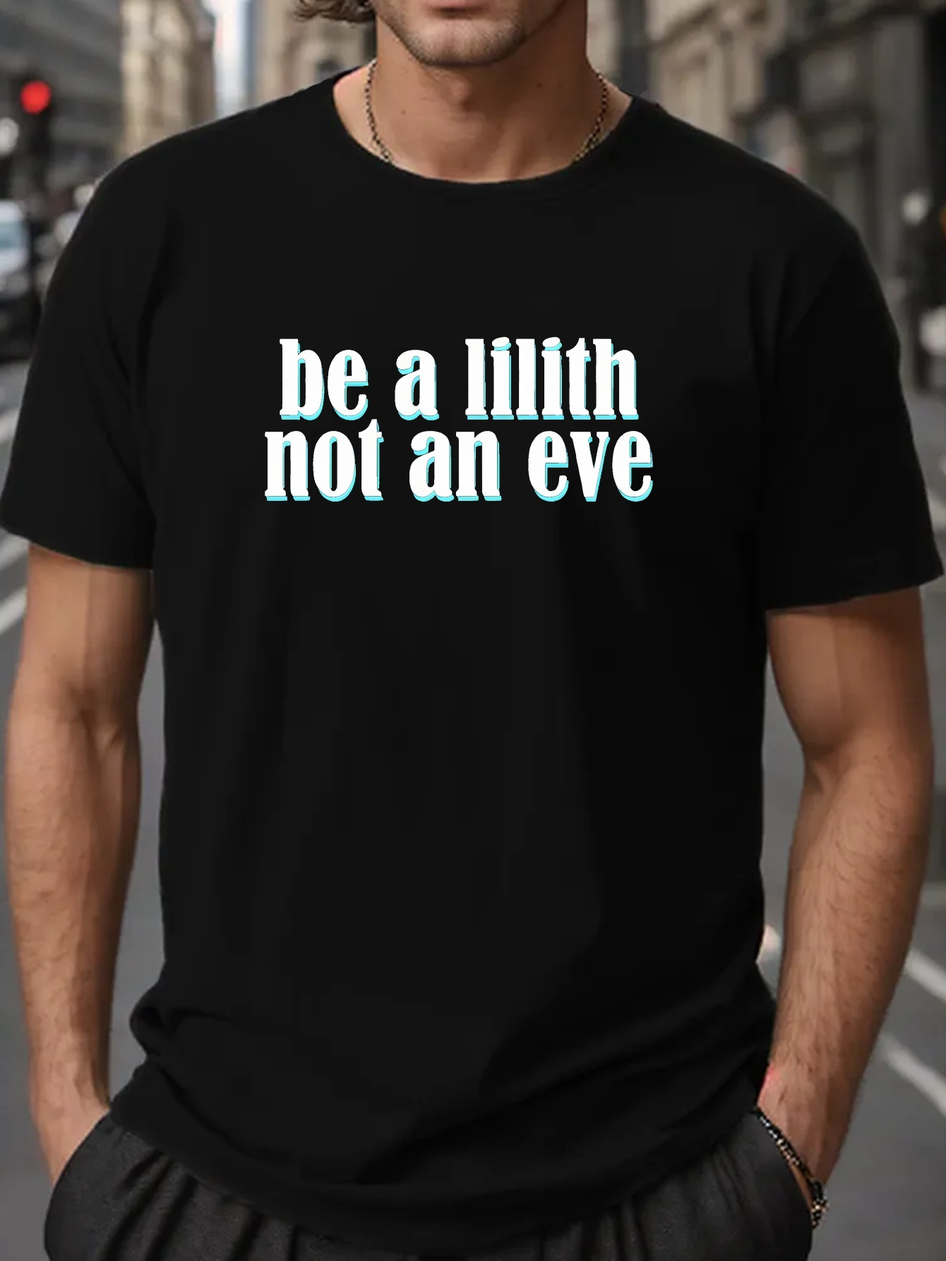 Men's Pure Cotton Letter Print T-Shirt