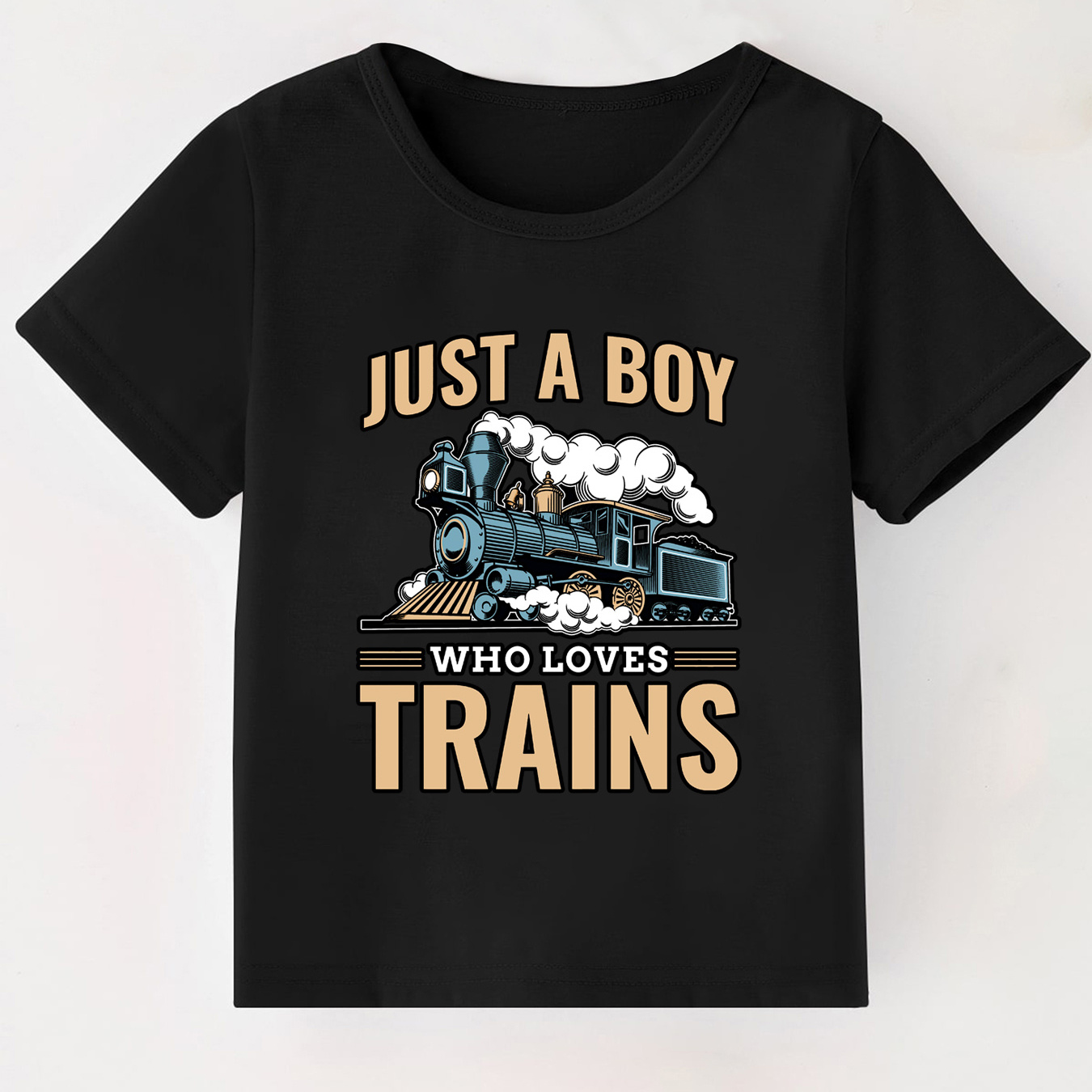 

Cartoon Train Pattern Letter Print Toddler Boys Kids Short Sleeve Crew Neck Summer Autumn T-shirts Casual Tops