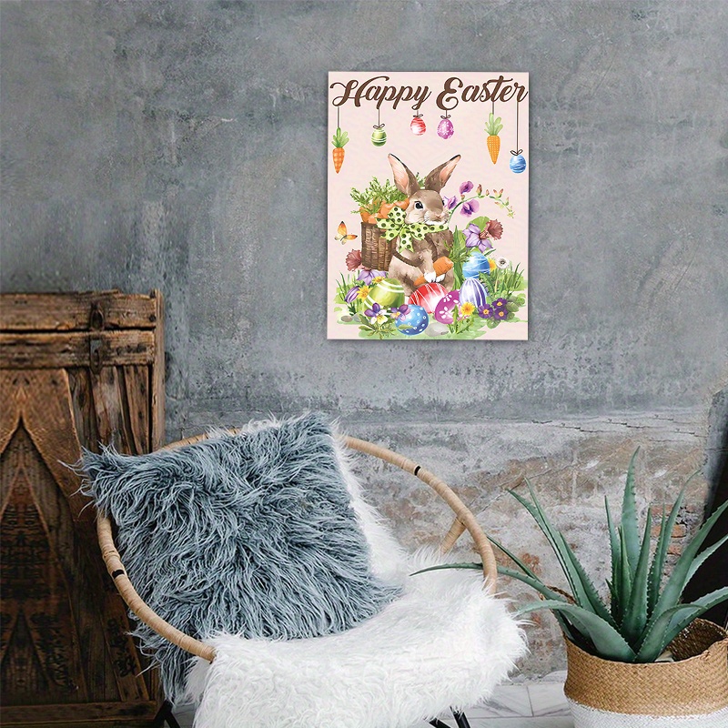 30x40cm 1 pc easter bunny poster canvas wall art canvas painting modern art for bedroom walls home decor gift for easter frameless