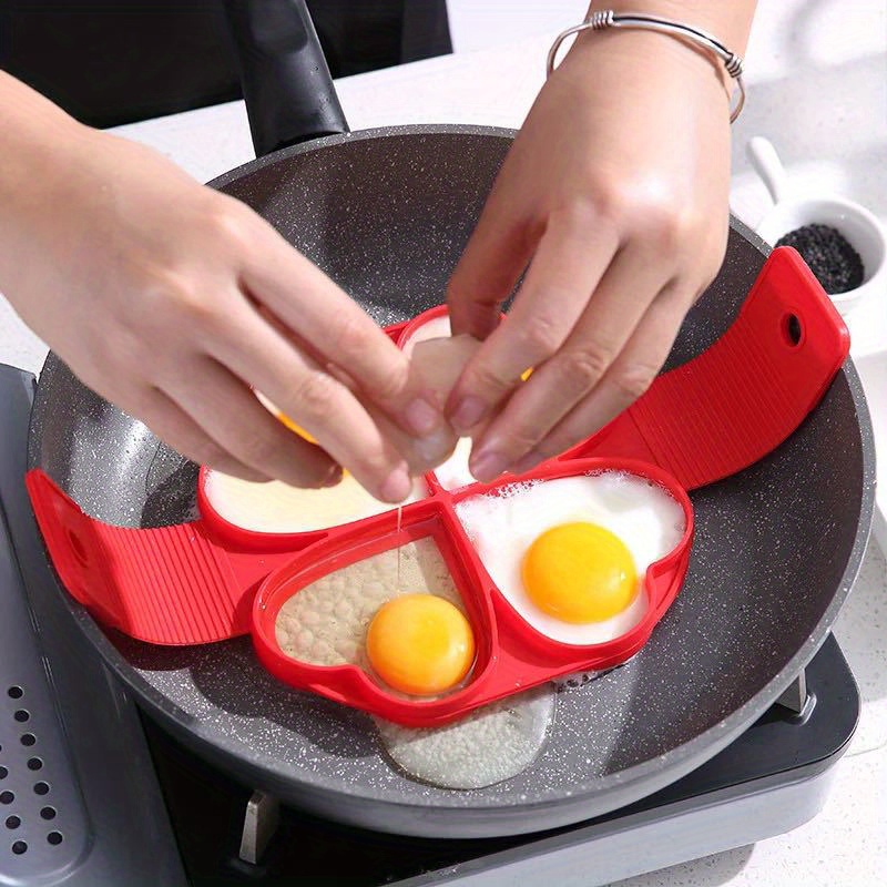 

Silicone Egg & Pancake Ring - Nonstick, Easy-to-use Mold For Perfect Omelets And Fried Eggs - Essential Kitchen Baking Accessory