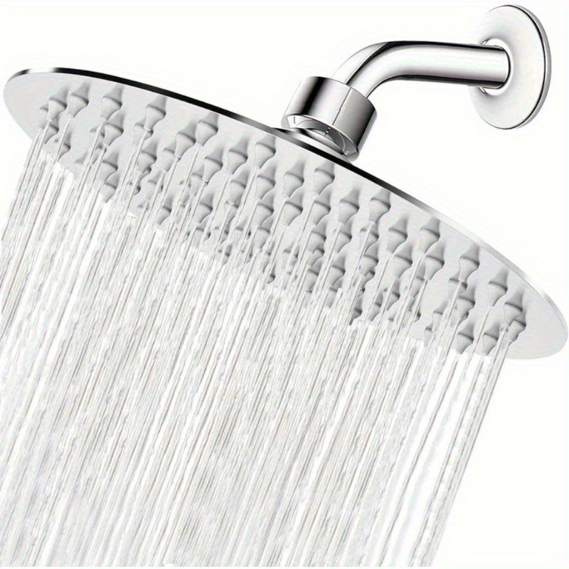 

1pc 6 Inch Rain Shower Head, Ultra-thin Design-pressure Boosting Shower Head, Awesome Some Experience, High Pressure High Flow Stainless Steel Rainfall Shower Head, Bathroom Accessories Chrome