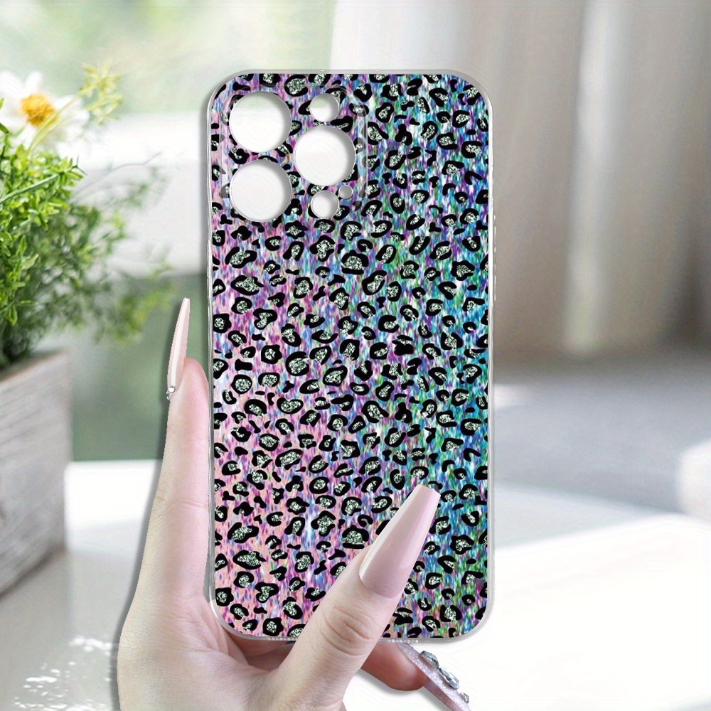 

Transparent Phone Case With Leopard Print Laser Pattern, High-quality Texture, For Iphone 15 14 13 12 11 Xs Xr X 7 8 Plus Pro Max Mini