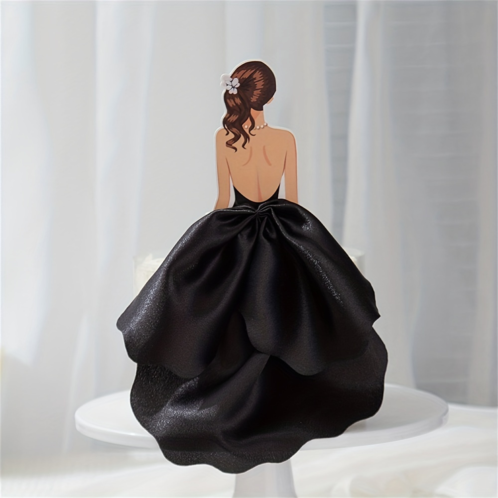 lady dress cake topper 1pc bridal woman back in wedding Bra_friendly: Regular Bra