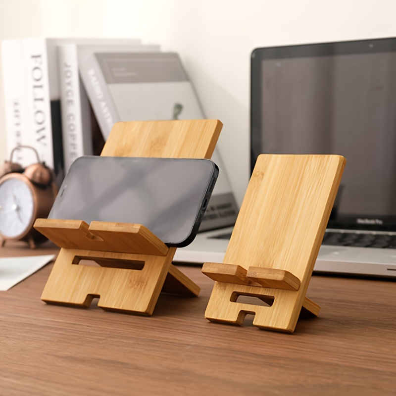 

1pc Creative And Minimalist Wooden Phone Stand, Lazy Person Phone Stand,desktop Office Tablet Stand