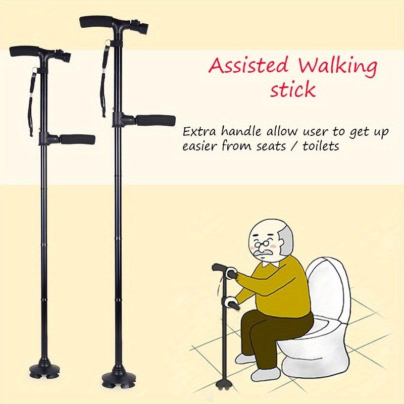 

1pc Foldable Walking Stick, With Extra Collapsible Telescopic Folding Cane, Elder Cane, Led Walking Trusty Sticks, Elder Crutches For Mothers The Elder Fathers, Without Battery