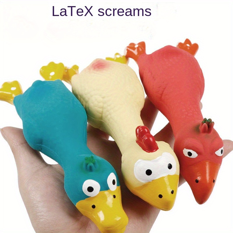 

1pc Chicken Design Dog Chew Toys, Tough Squeaky Dog Grinding Teeth Toys