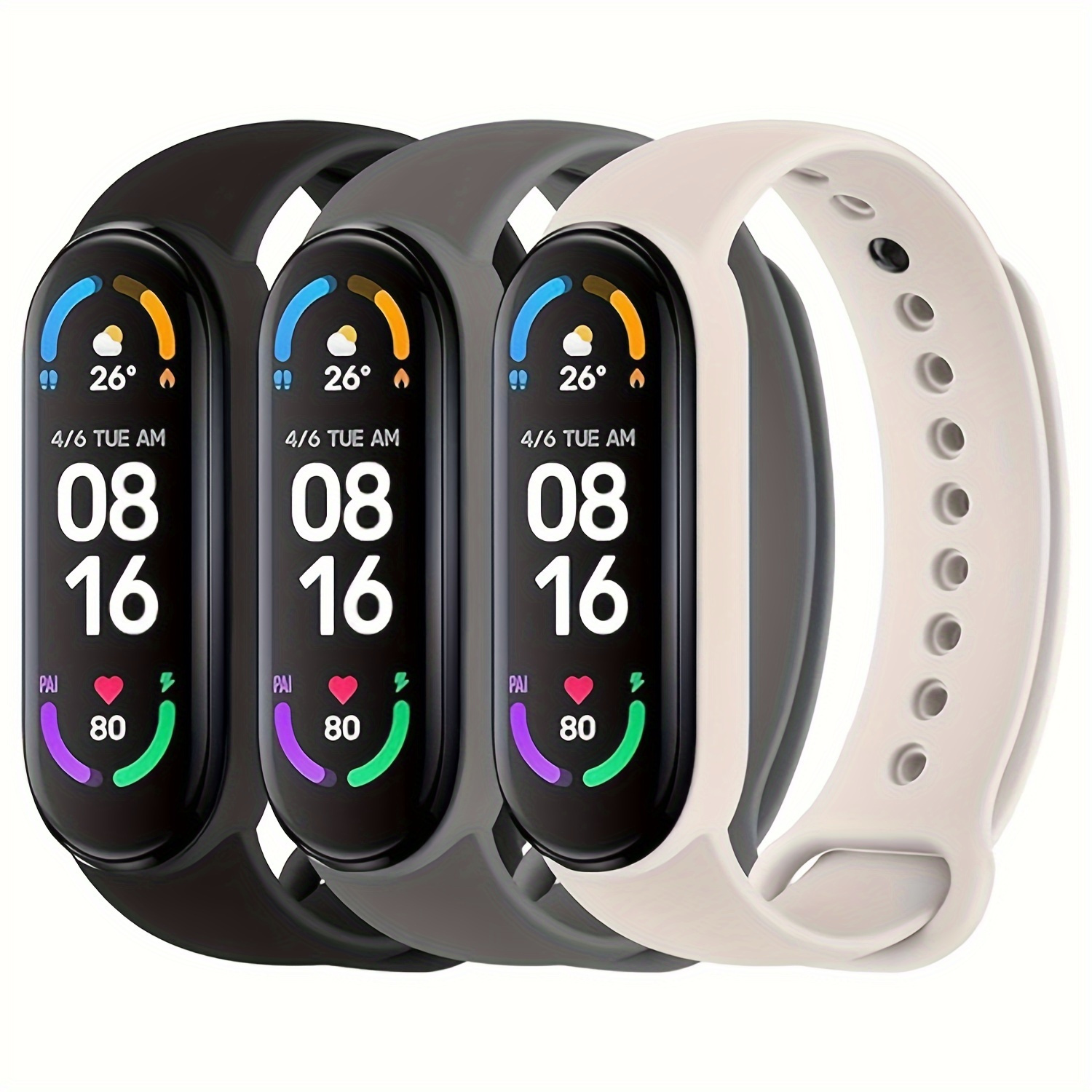 

3 Packs Sport Bands For Xiaomi Band 5 Bands/6 Bands, Soft And Comfortable Tpu Replacement Straps For Xiaomi Mi Band 5/6 Fitness