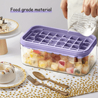 2pcs ice cube trays ice cube tray with lid and bin for freezer 64 grid ice cube mold purple