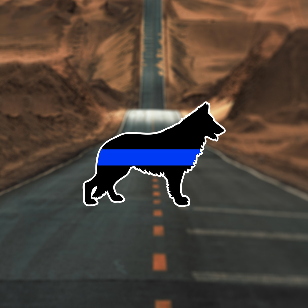 

German Shepard Police K9 Dog Blue Line Sticker Car Vehicle Window Bumper Decal