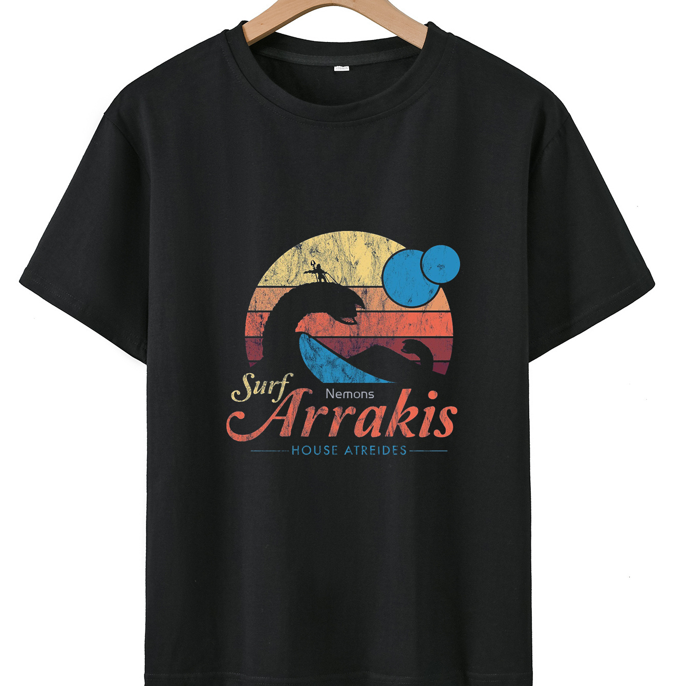 

Boy's And Teenager's Surf Arrakis Print Creative Cotton T-shirt, Casual Short Sleeve Crew Neck Pullover Top Summer Clothing