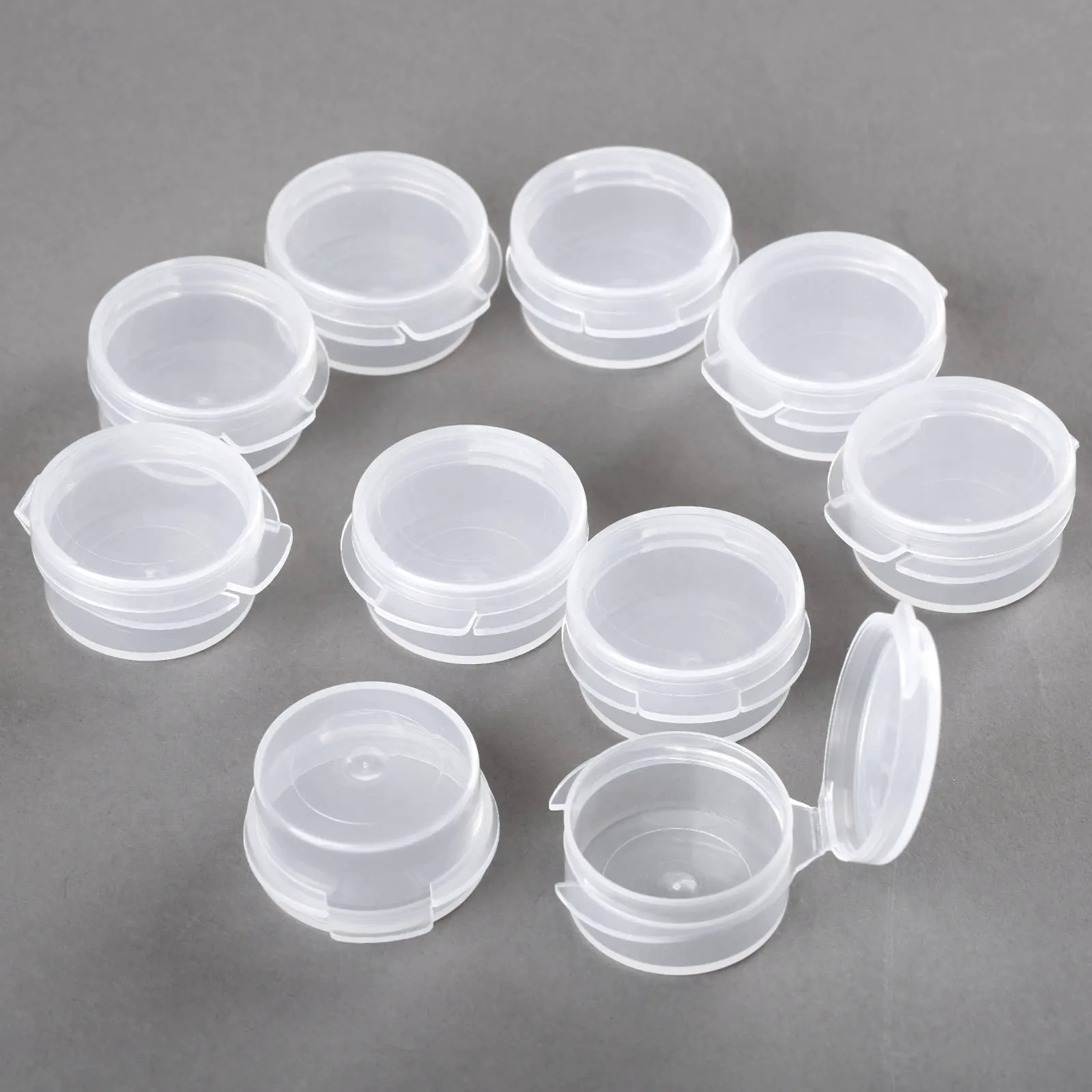 

10pcs/20pcs Cosmetic Button Jar 5g Clear Plastic Button Cover Mini Q Pot Leak Proof Cream Empty Makeup Container Sample Bottle Travel Accessories