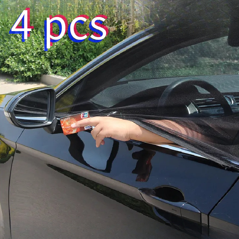 4pcs car window sunshade curtain summer anti mosquito sunscreen ventilation heat insulation car curtain car window anti mosquito net for car