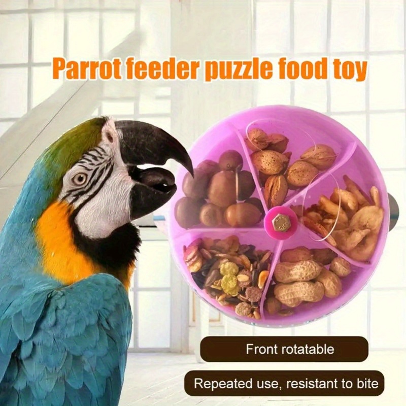 

Bird Feeder Toy, Plastic Bird Puzzle Foraging Toy Bird Biting Toy, Parrot Intelligence Wheel Cakes, Bird Cage Feeding Box