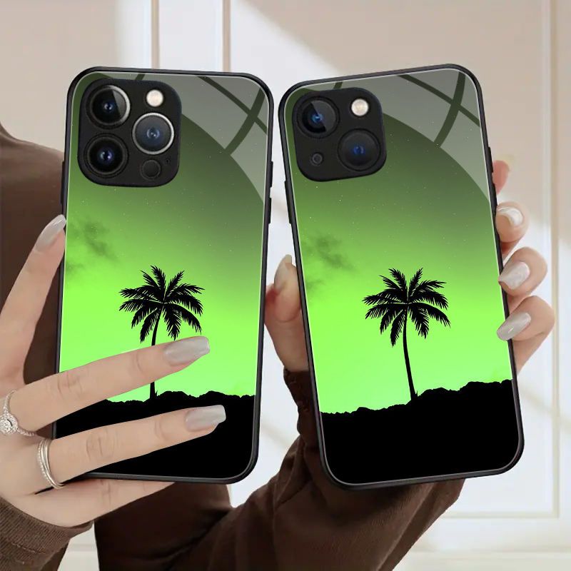 TEMU Fashion Dazzling Phone Case Glass Back Cover For Iphone 15 Pro Max 15 Plus For Iphone 14 Pro Max 14 Plus 13 Pro Max 12 Pro Max 11 Pro Max