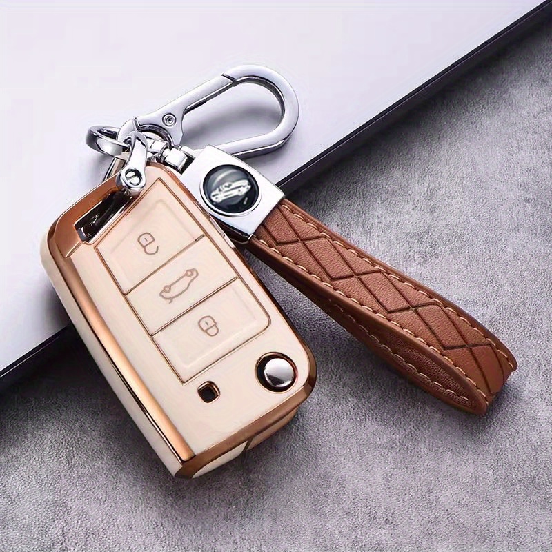 Image of Tpu Car Remote Flip Key Fob Case Cover Shell For For For Golf 7 For Mk 7 For Tiguan For For Octavia For For Seat Car Key Fob