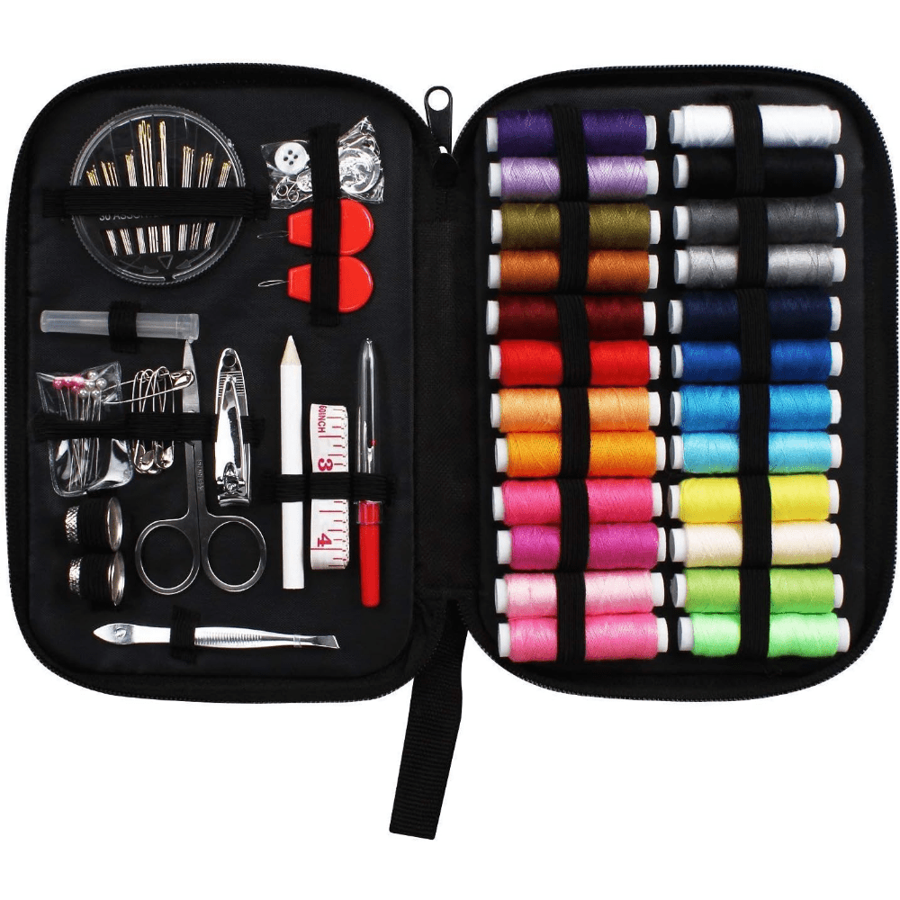 

130-piece Sewing Kit With Case - Perfect For Home, Travel, And Emergency Use - Includes Thread, Needles, Scissors, Thimble, And More! Christmas, Thanksgiving, New Year's Gifts