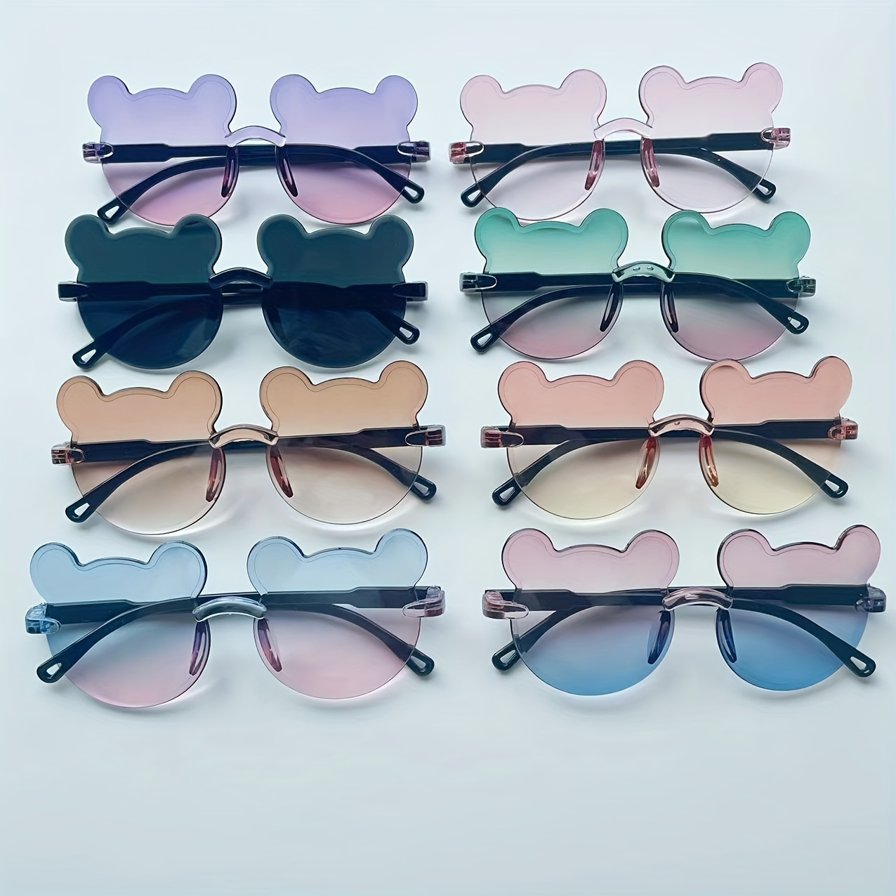 

Ensemble de lunettes de soleil colorées à motif d'ours en peluche, pour garçons et filles, idéal pour les fêtes en plein air, les vacances et les voyages, accessoire photo