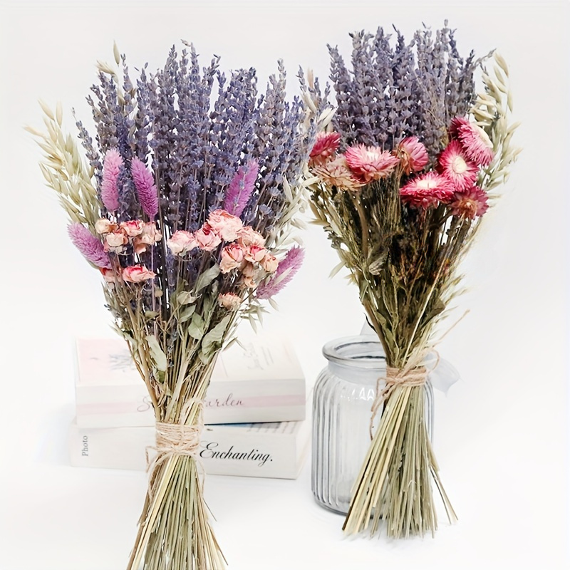 

212pcs Lavender Dried Flower Bouquet - Multi-headed Colorful Mixed Flower Bouquet - St Patrick's Day Easter Decor, Aesthetic Room Décor, Spring Home Décor(processed And Free Of Pest Risk)