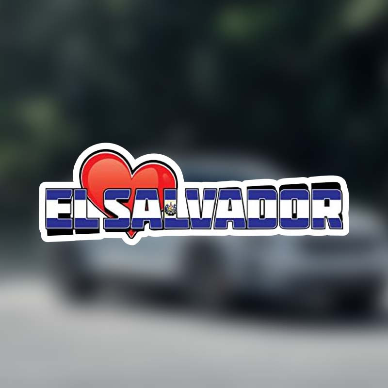 

Kw Vinyl El Salvador Art Heart Flag Travel Slogan Truck Car Window Bumper Sticker Decal