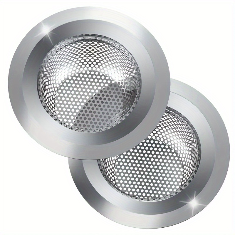 

1/2pcs Stainless Steel Kitchen Sink Strainers, 4.5" Diameter Large Wide Rim, 204 Stainless Metal Sink Drain Catchers, For Most Sink Drains, Food Filtering Basket Filters