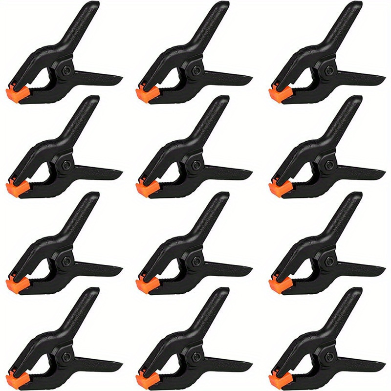 

12pcs Spring Clamps, 2 Inches Plastic Spring Clamps Heavy Duty For Crafts, Woodworking, Backdrop Clips Clamps For Photography And Home Improvement