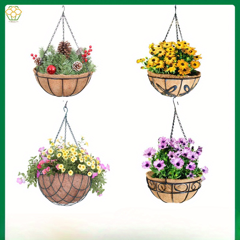  YuCool 4 Pcs Plant Hanging Basket, Stainless Steel Light Rope  Hanger Holder with 2 Pcs Extension Chains,Used for Indoor and Outdoor Plant, Flower Pot and Decoration Rope Hanger : Patio, Lawn 