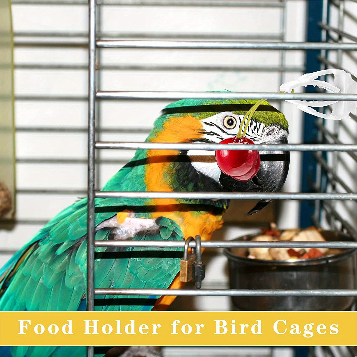 

6pcs Bird Cage Food Holders, Parrot Fruit Vegetable Clips, Bird Cage Feeder Clip For Budgie Parakeet Cockatoo Macaw Cockatiel