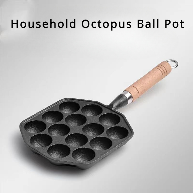 

1pc, 14 Holes Takoyaki Grill Pan, Takoyaki Grill, Nonstick Cast Iron Octopus Pan, Meat Balls Maker With Detachable Handle For Home Pancake Baking, Cooking Tools