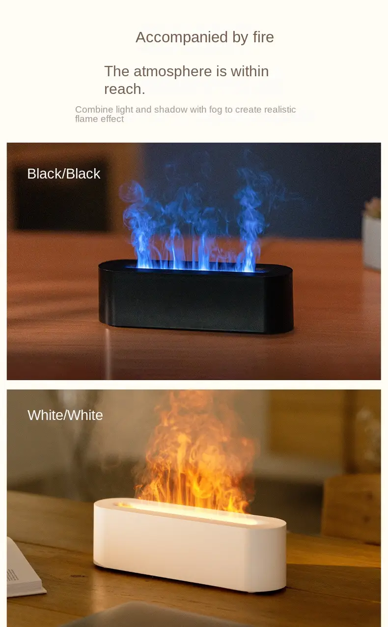 1pc colorful flame air humidifier simulated flames household incense expander desktop atmosphere light small flame humidifier gifts to family and classmates details 1