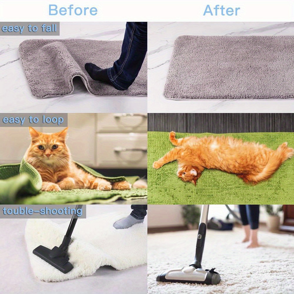 4 8 16 28pcs anti curling rug grippers non slip reusable carpet stickers for area rugs hardwood floors tile floors floor mats keep your rug in place and   corners flat for corners details 8