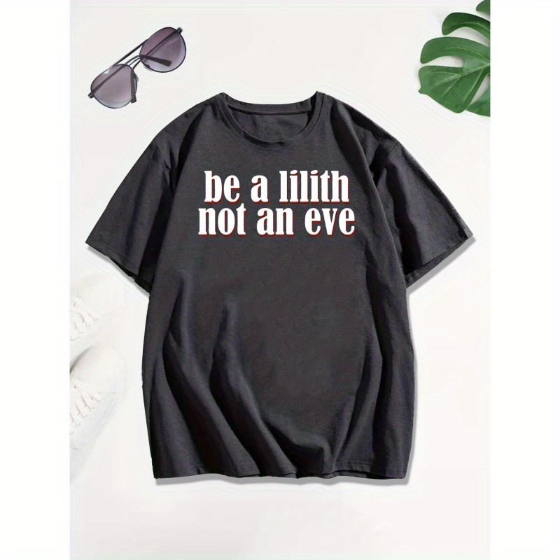 

Be A Lilith Not An Eve Print Short Sleeve Tees For Men, Casual Crew Neck T-shirt, Comfortable Breathable T-shirt