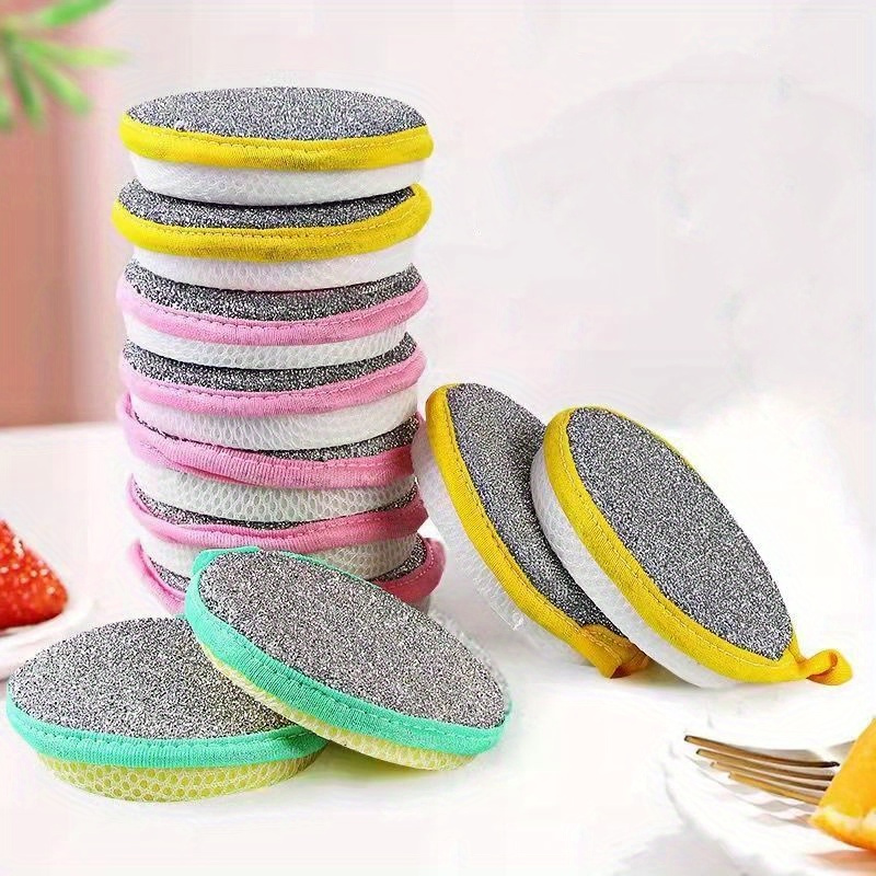 TEMU 3/6/9/12/15 pezzi Spugna per la pulizia, Tamponi abrasivi, Panni per , Strofinaccio per stile facile, per la pulizia per lavello o da cucina,