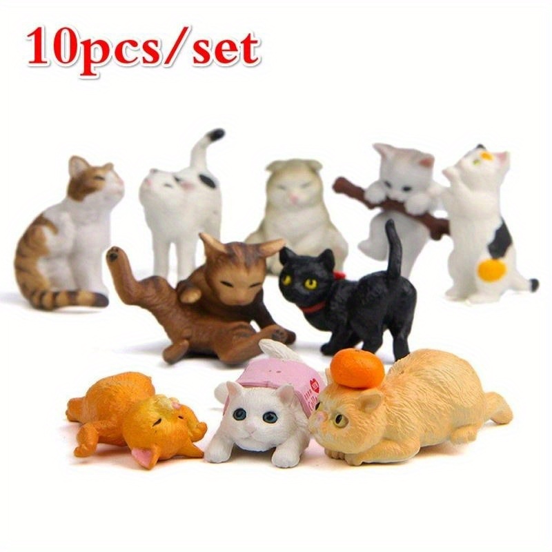 1PC/Pack Cat Fishing Miniature Figurines For Micro Landscape And