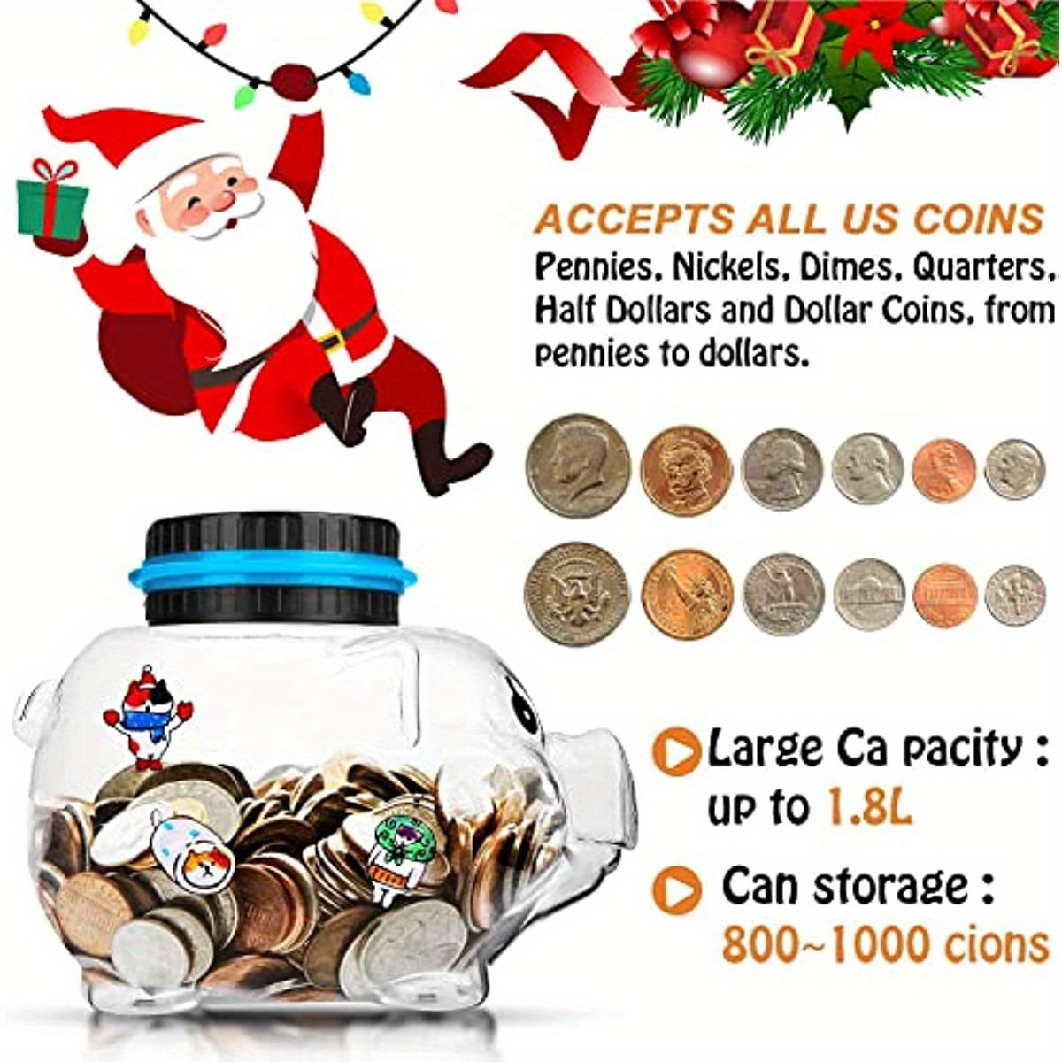 digital coin piggy bank coin counter   with automatic lcd display large capacity digital counting money jar details 1