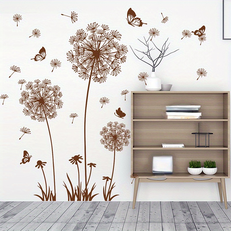

2pcs Dandelion Wall Sticker, Self-adhesive Pvc Wall Sticker For Kitchen Decoration, Creative Home Sticker Decoration