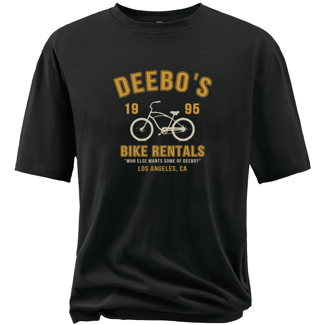 

Plus Size 'deebo's1995' Bike Print Men's Fashion T-shirt, Short Sleeve Everyday Sports Loose Casual Tee Big & Tall Summer Clothing