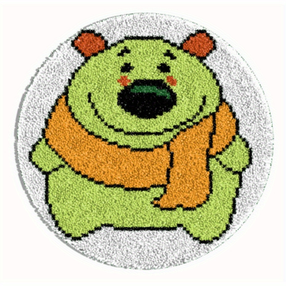 Latch Hook Bear Kits Adults Color Printed Diy Rug Crafts - Temu
