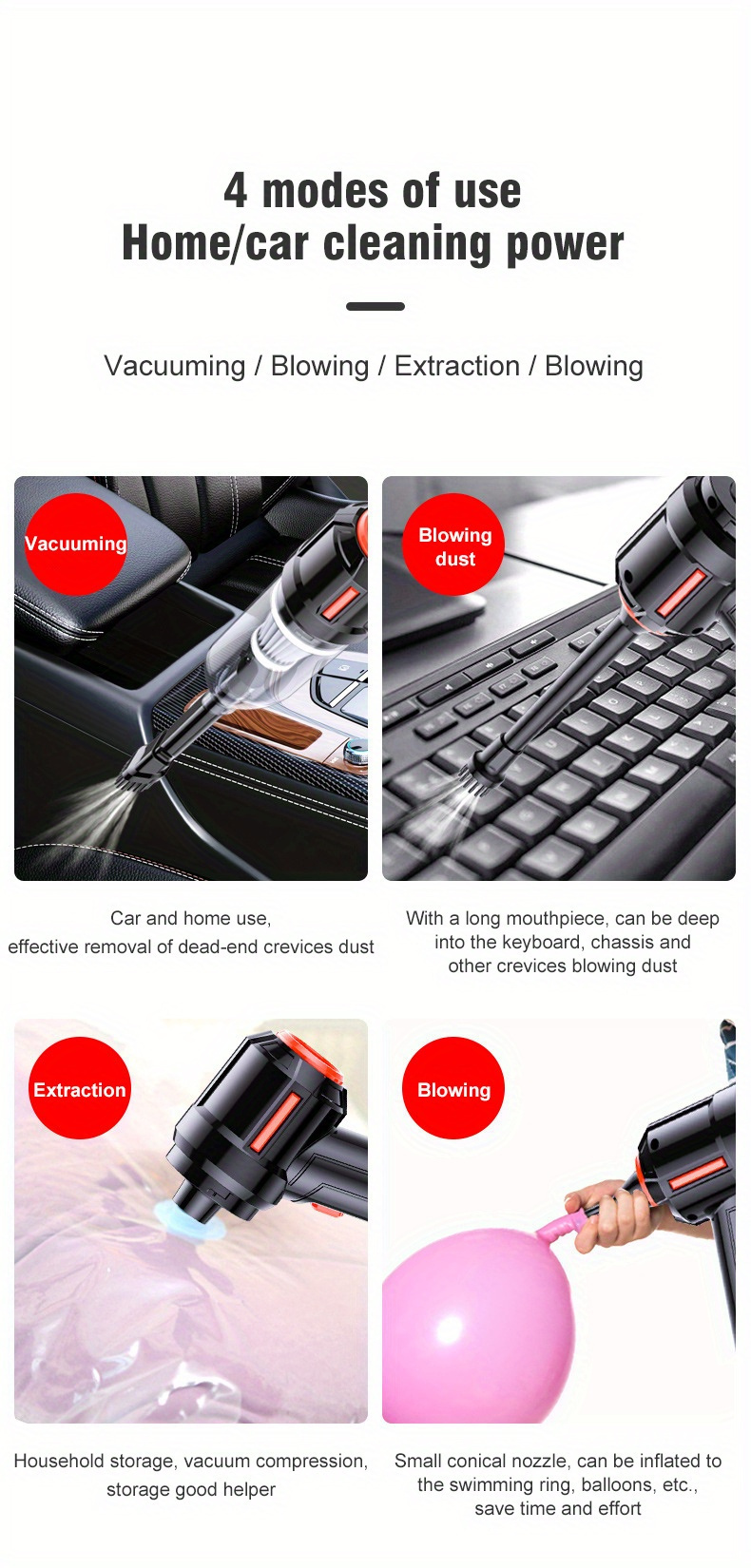 1pc cordless handheld vacuum cleaner rechargeable car vacuum with charging dock strong suction portable mini vacuum wet dry dual use for home and car cleaning keyboard detailing tool details 2