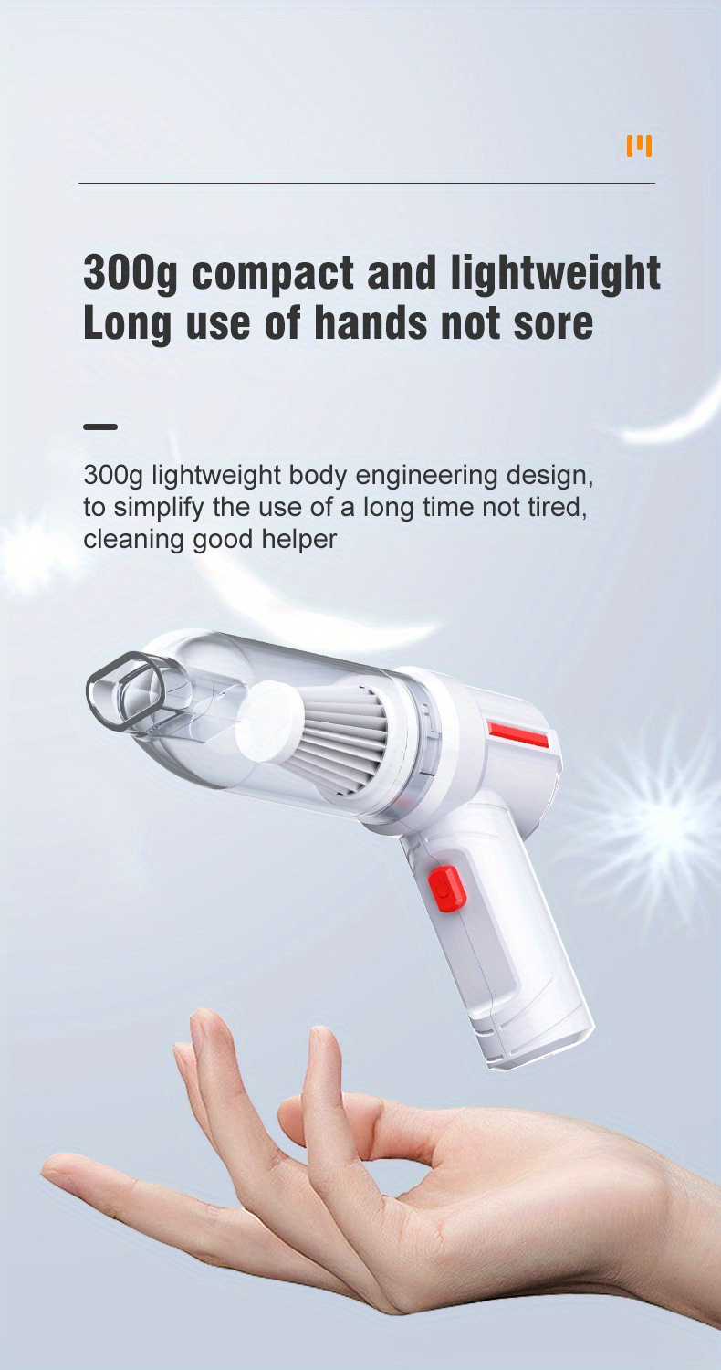 1pc cordless handheld vacuum cleaner rechargeable car vacuum with charging dock strong suction portable mini vacuum wet dry dual use for home and car cleaning keyboard detailing tool details 7