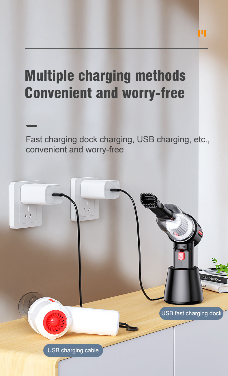 1pc cordless handheld vacuum cleaner rechargeable car vacuum with charging dock strong suction portable mini vacuum wet dry dual use for home and car cleaning keyboard detailing tool details 10