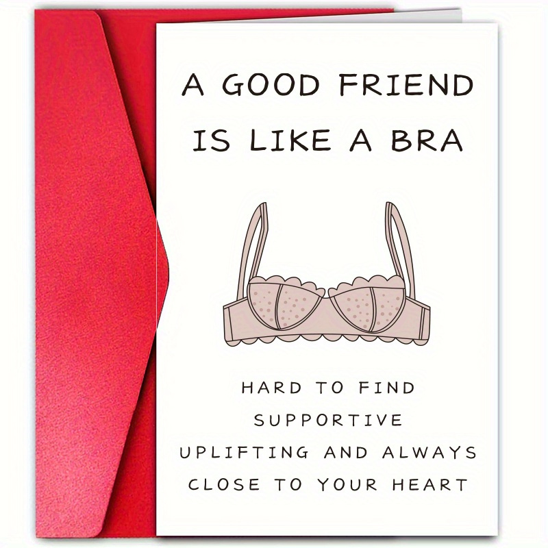 A Good Friend is Like a Bra, Wish Bracelet, Funny Card, Friendship Gift,  Birthday Present -  Canada