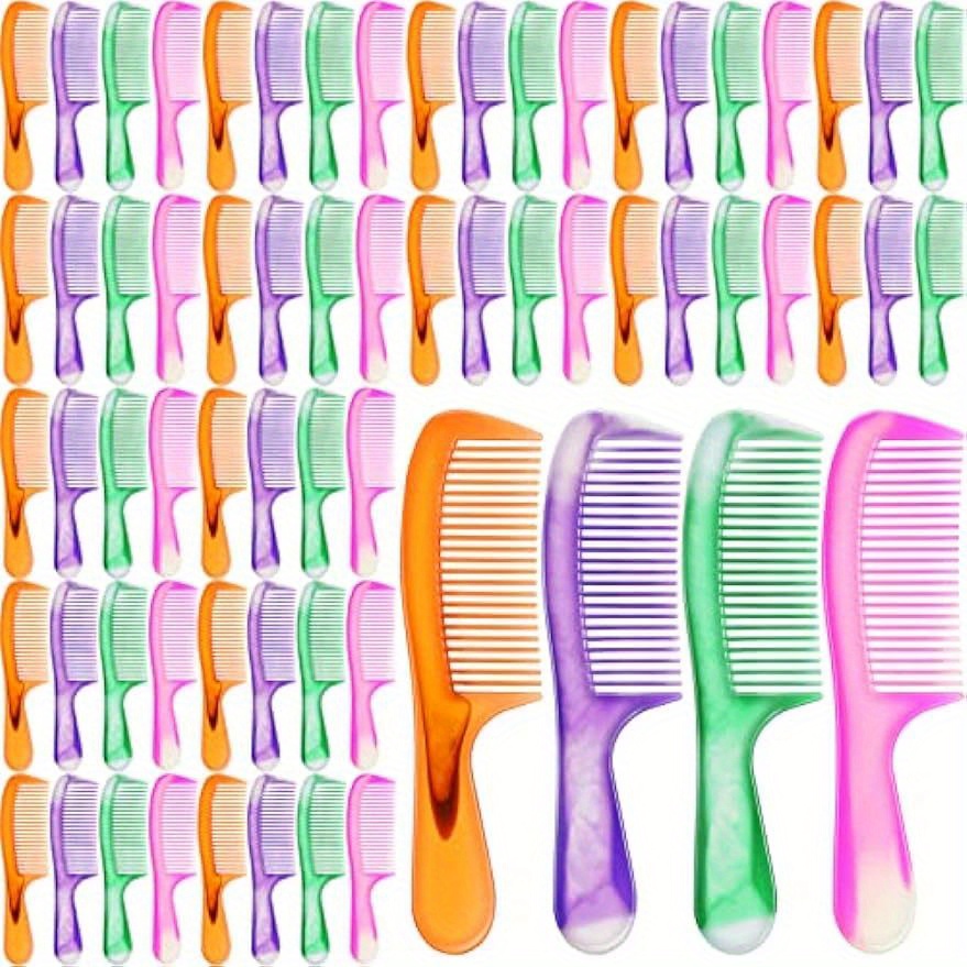 

100pcs/set Classic Style Hair Comb Disposable Hair Comb Colorful Hair Comb For Hotel Shelter Homeless Nursing Home Charity Church Individually Wrapped Hair Comb