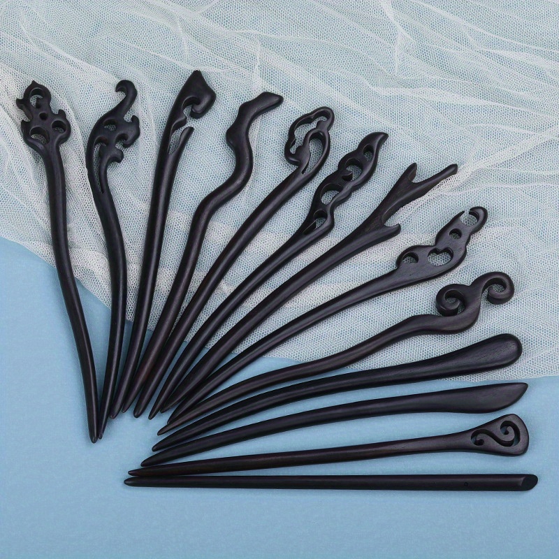 

3pcs/set Vintage Hair Stick Chinese Style Hair Chopstick Elegant Wooden Hair Styling Accessories For Women (style Random)