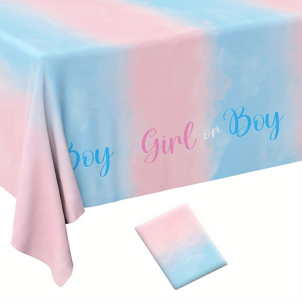 

1pc, Pink Blue Plastic Tablecloth, Waterproof Plastic Table Cover For Gender Reveal Party, Birthday Party Decoration, Party Decor, Party Supplies, Holiday Decor, Holiday Supplies