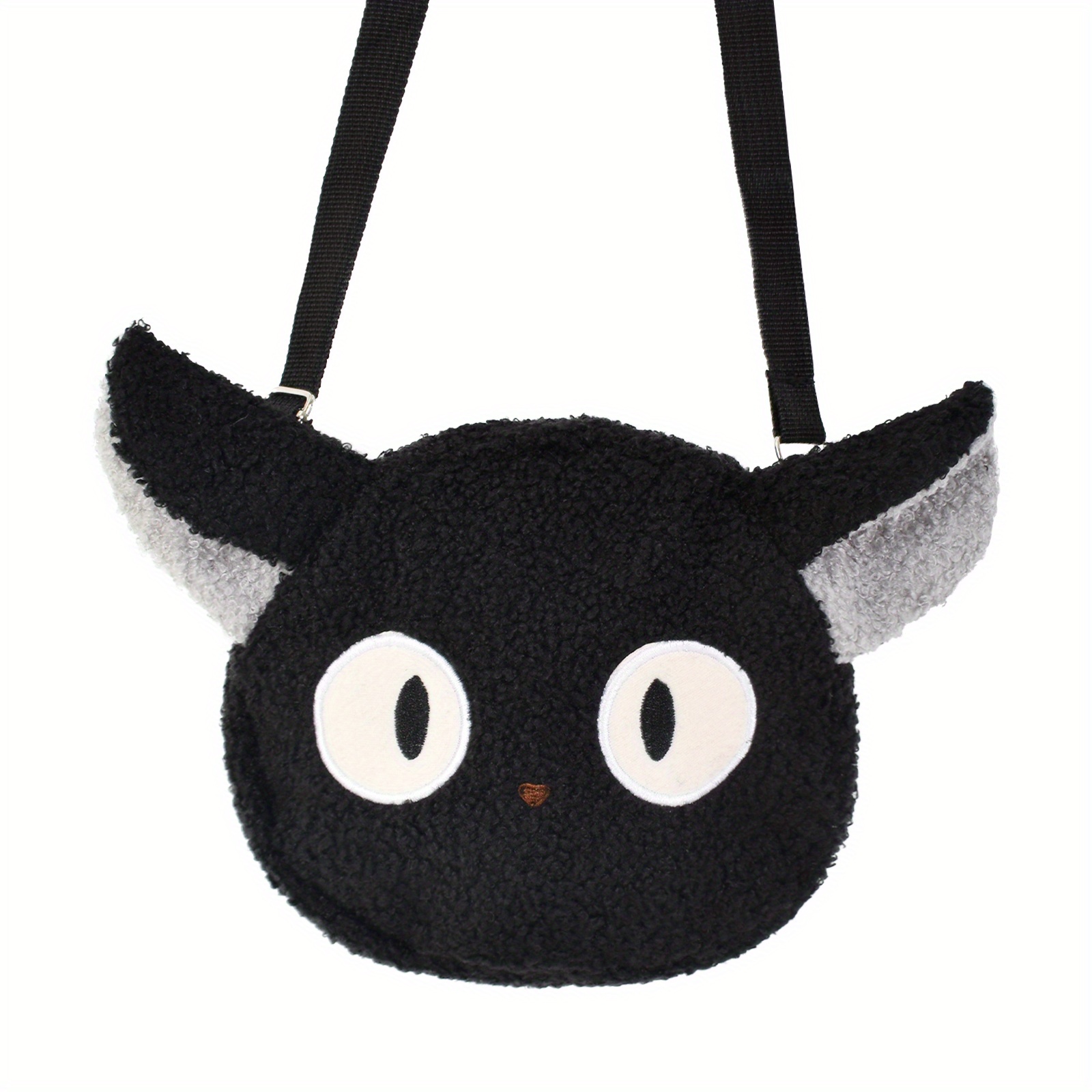 

1pc Cute Cartoon Plush Waist Bag, Cat Design Plush Sling Bag