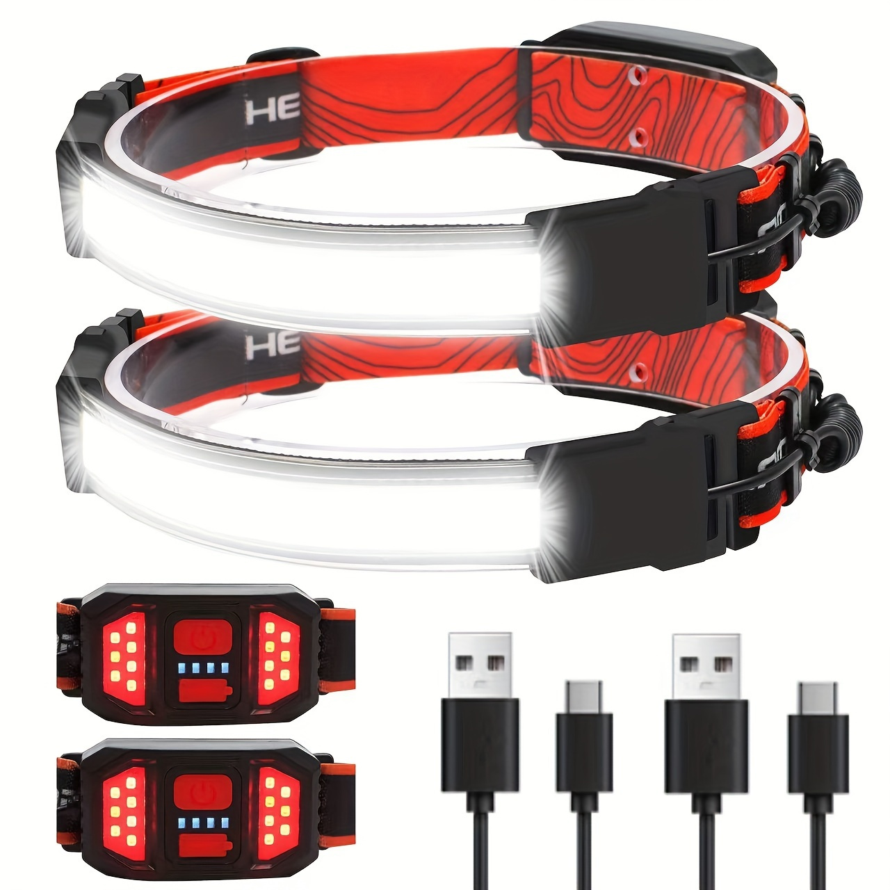 

Super Bright Strong Light Cob Headlamp, Usb Recharge Led Headlight For Outdoor