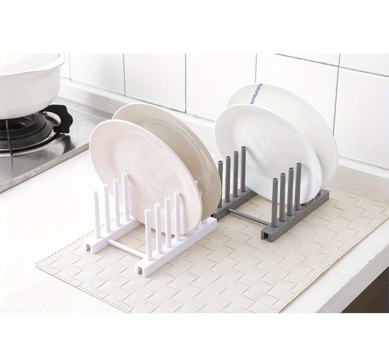 versatile kitchen dish cup drain rack space saving tableware storage tray holder   plastic details 1